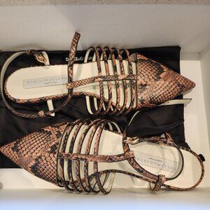 New Stella McCartney caged snakeskin print flats